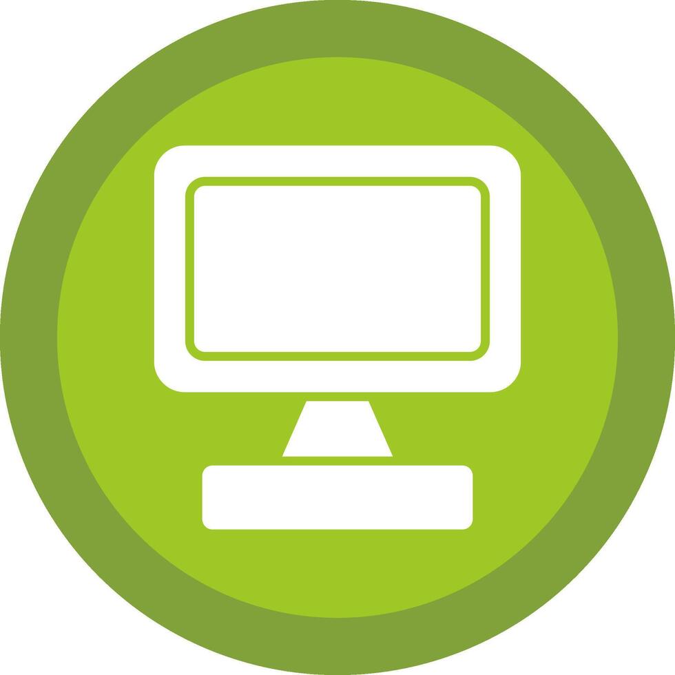 Monitor Screen Glyph Due Circle Icon Design vector