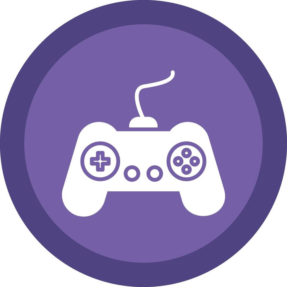 Gamer Glyph Due Circle Icon Design vector