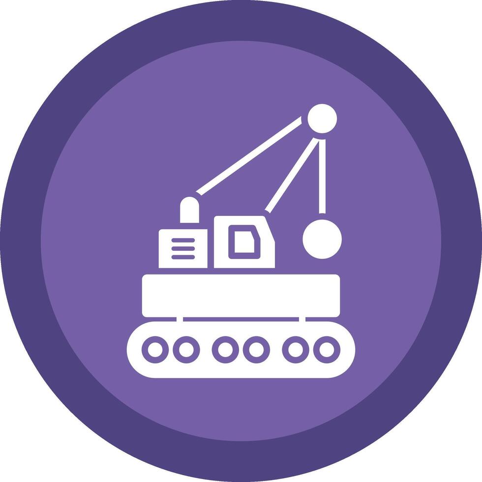 Wrecking Ball Glyph Due Circle Icon Design vector