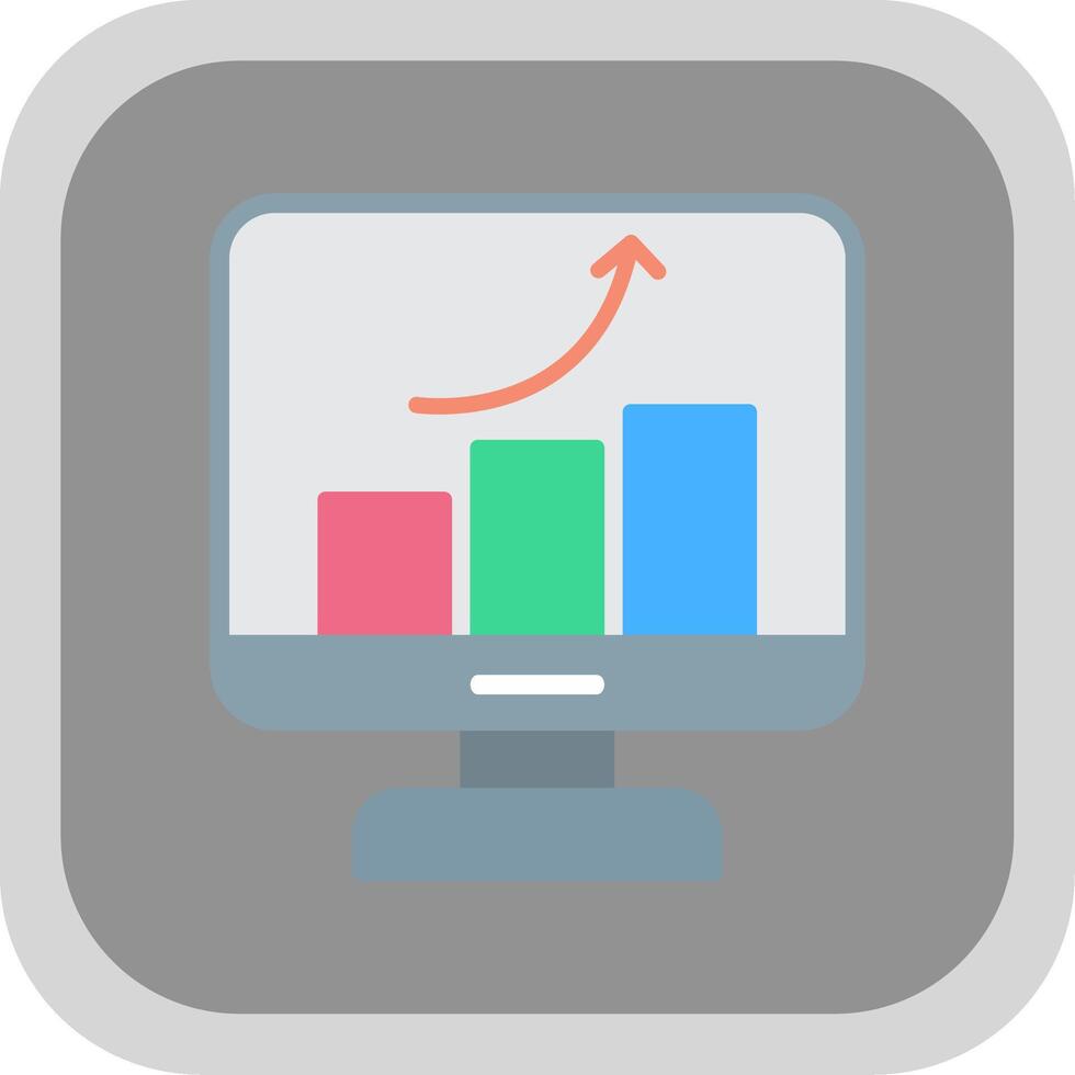 Improvement Flat round corner Icon Design vector
