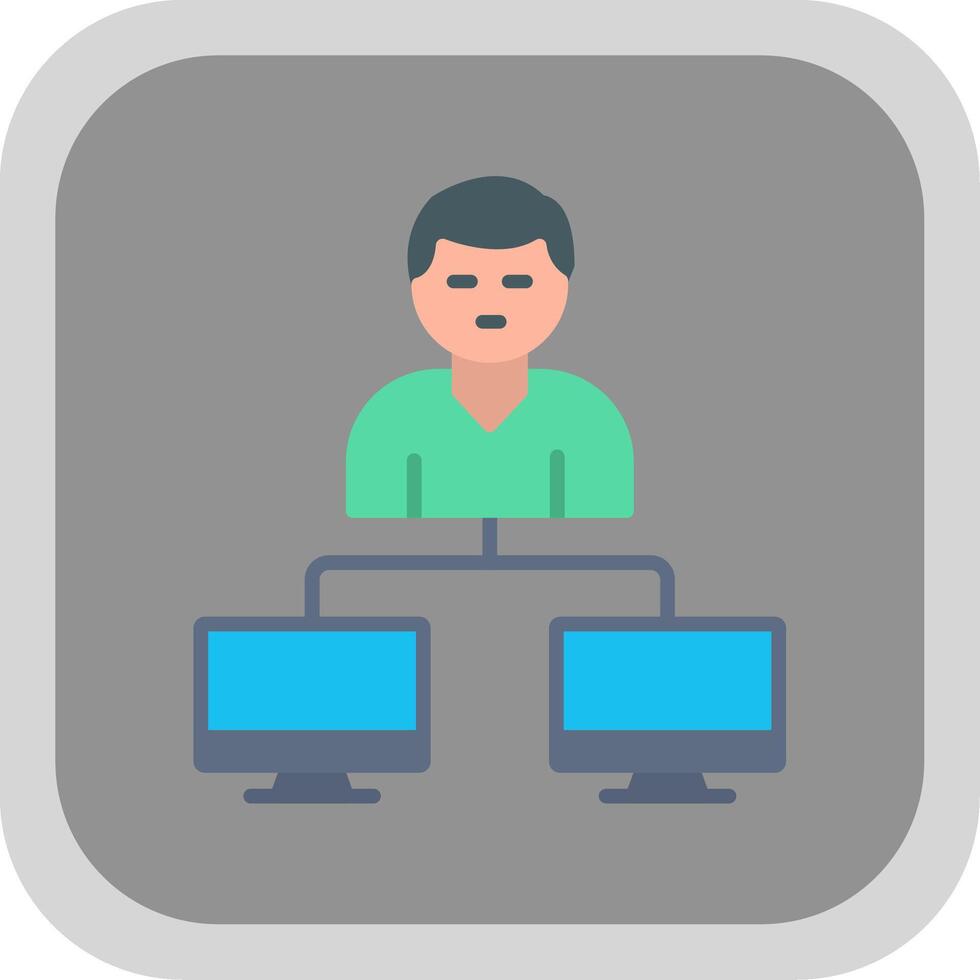 Server Client Flat round corner Icon Design vector