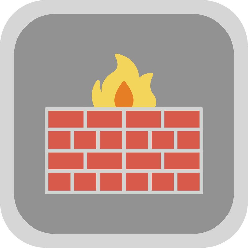 Firewall Flat round corner Icon Design vector