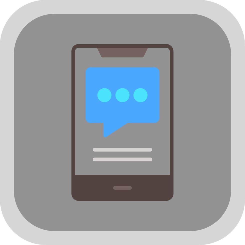 Mobile Talk Flat round corner Icon Design vector