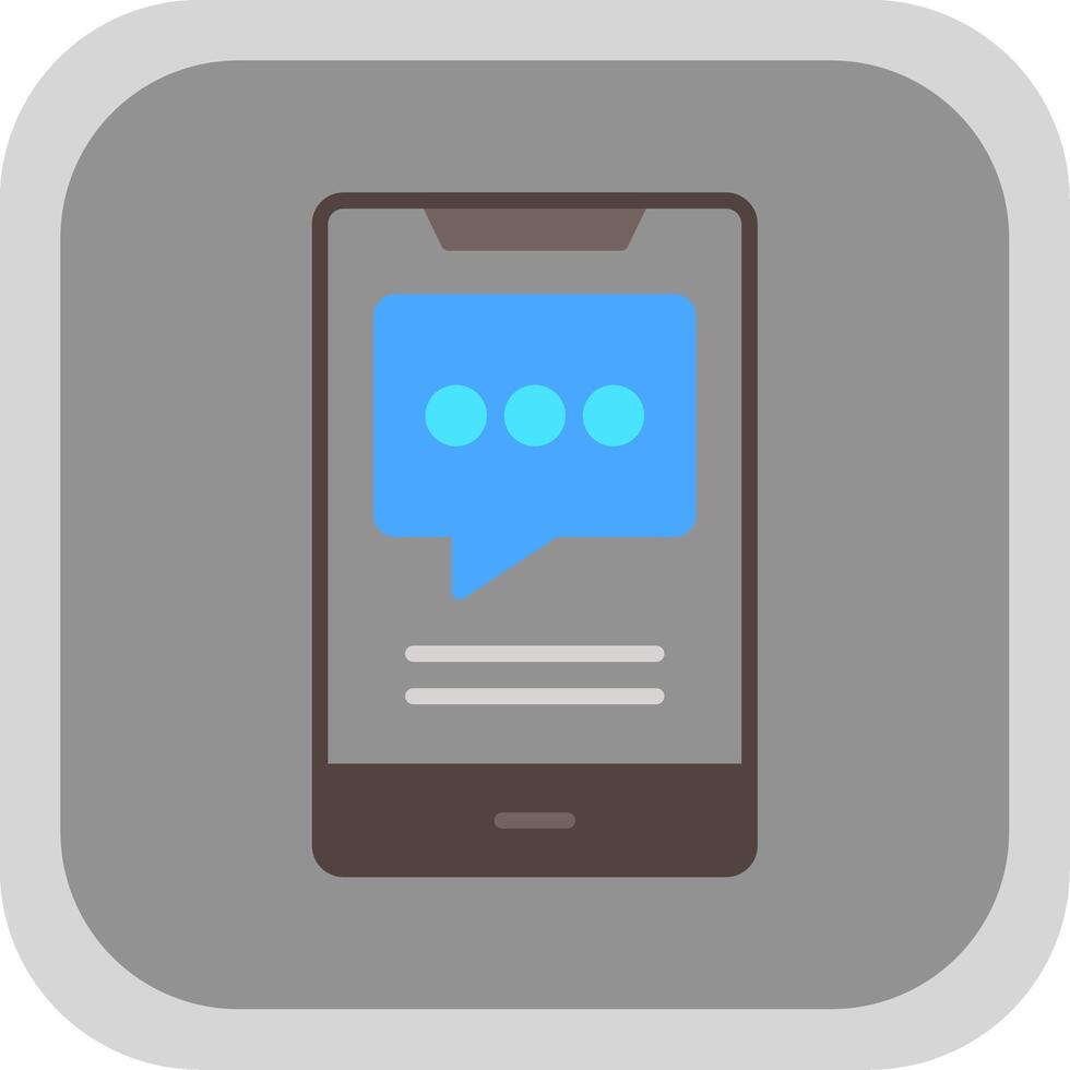 Mobile Talk Flat round corner Icon Design vector