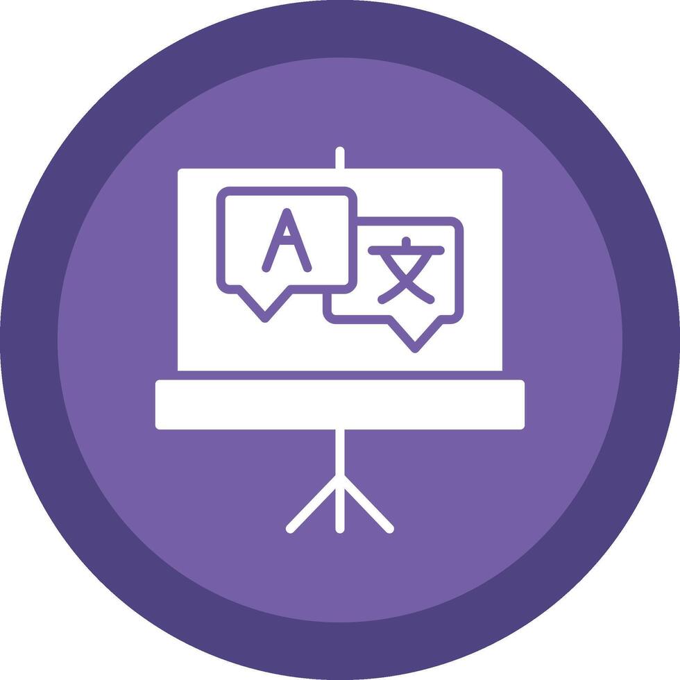 Language Glyph Due Circle Icon Design vector