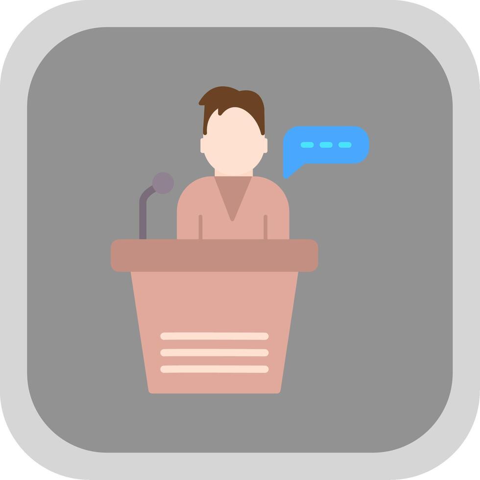 Leader Chat Flat round corner Icon Design vector