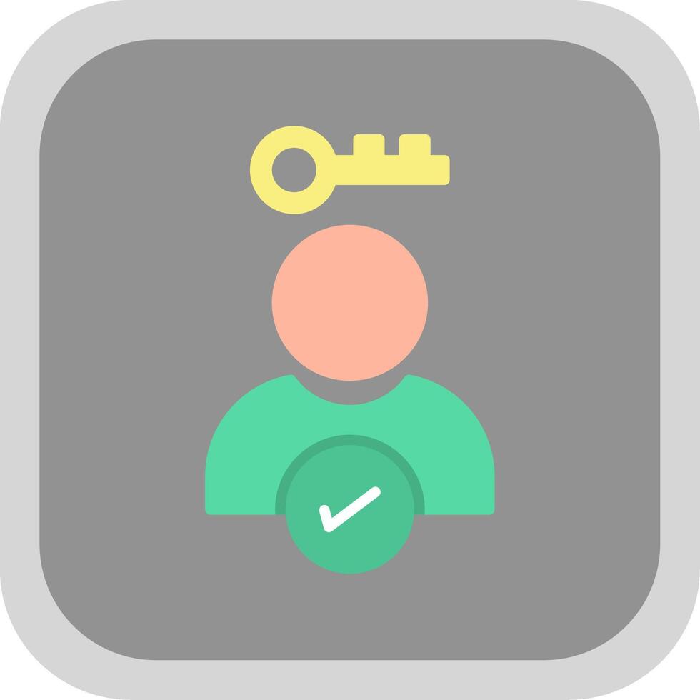 Authentication Flat round corner Icon Design vector
