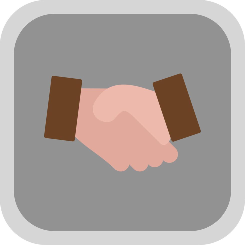 Hand Shake Flat round corner Icon Design vector