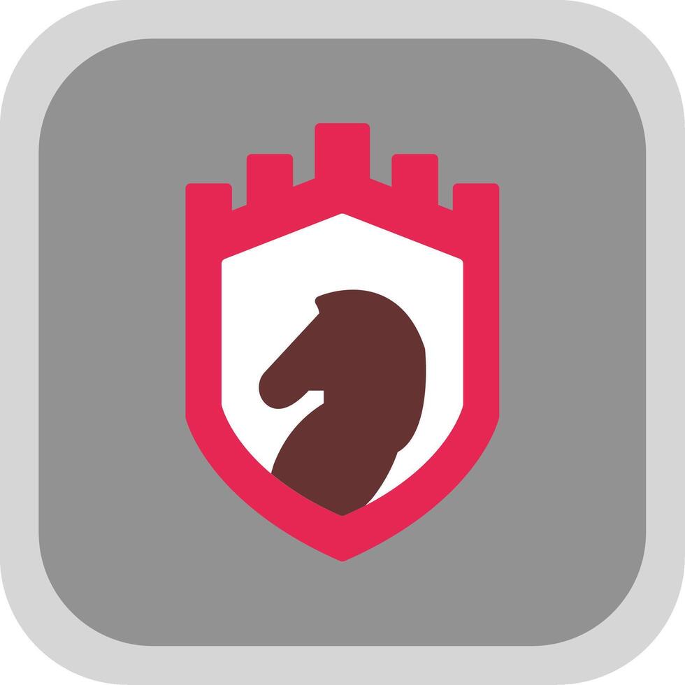 Security Castle Strategy Flat round corner Icon Design vector