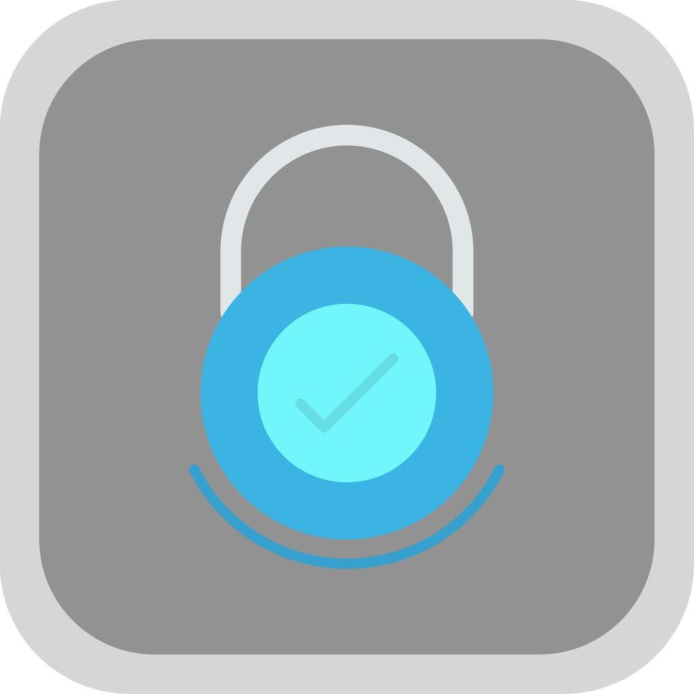 Security Check Flat round corner Icon Design vector
