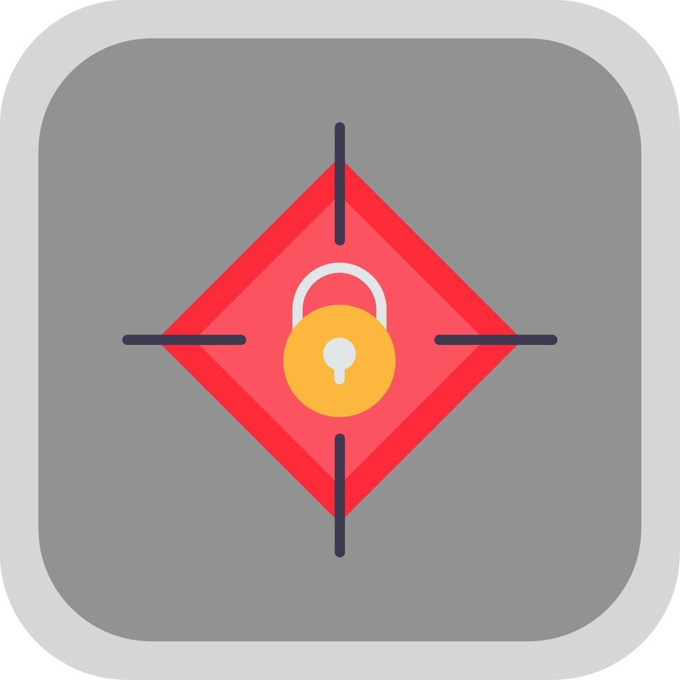 Target Secure Flat round corner Icon Design vector