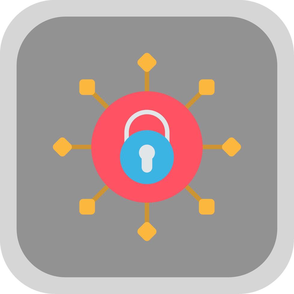 Security Connect Flat round corner Icon Design vector