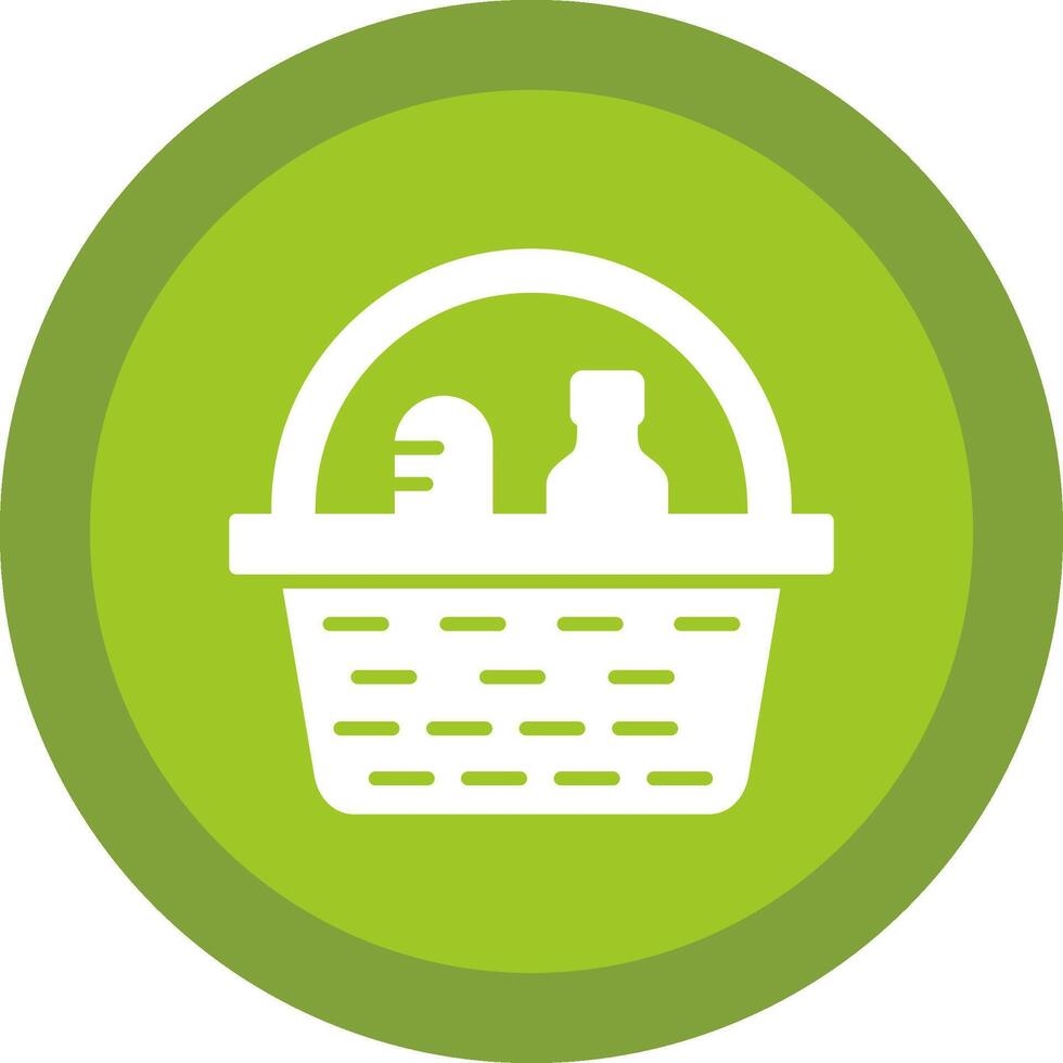 Picnic Basket Glyph Due Circle Icon Design vector