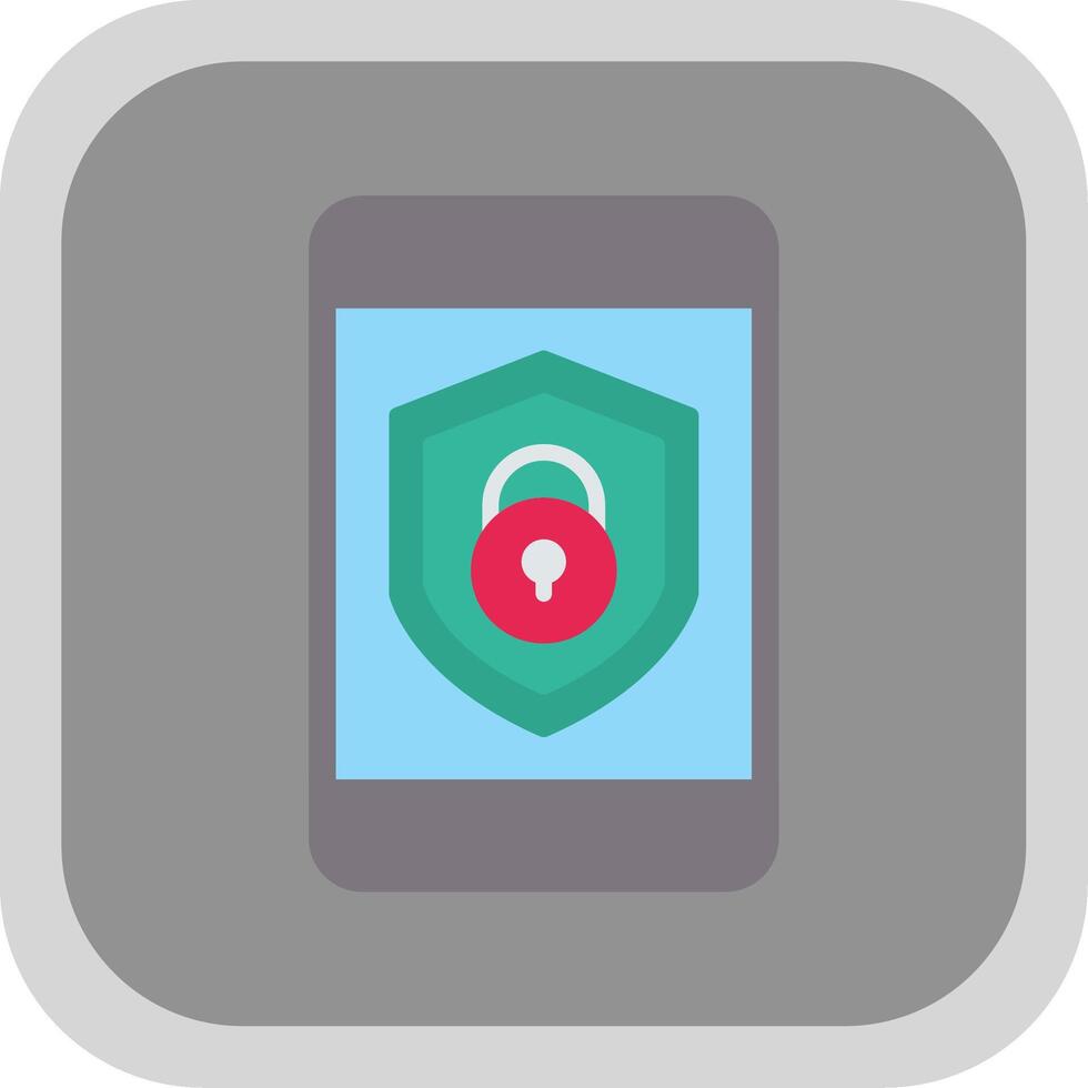 Security mobile Lock Flat round corner Icon Design vector
