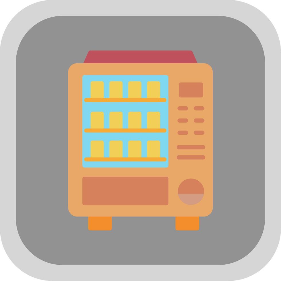 Vending Machine Flat round corner Icon Design vector