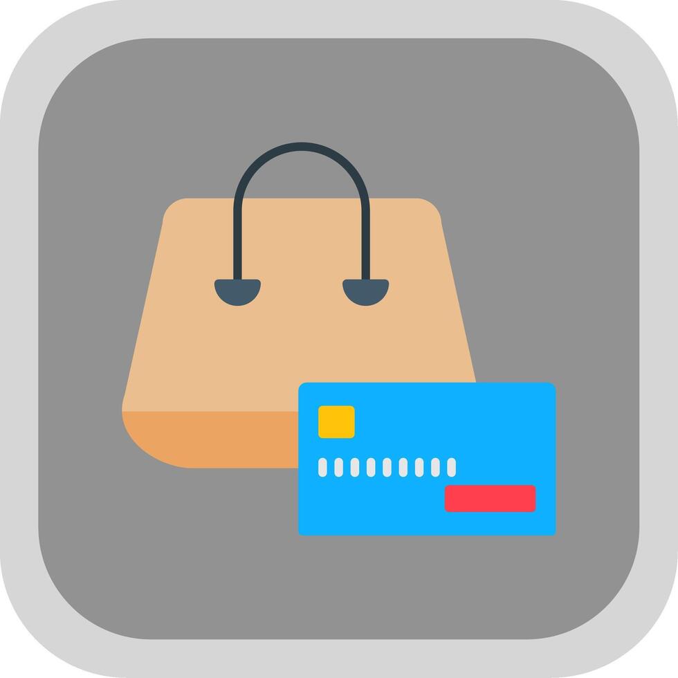 Buying On Credit Flat round corner Icon Design vector