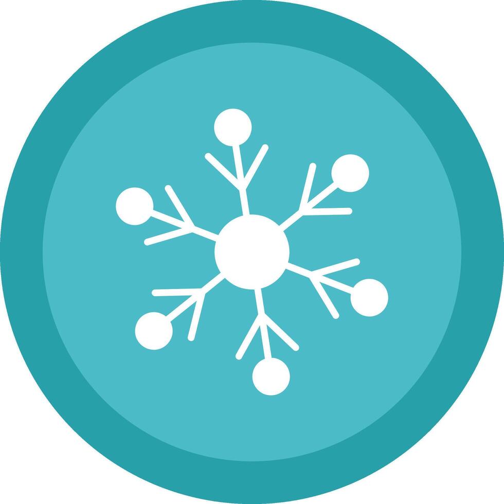 Snowflakes Glyph Due Circle Icon Design vector