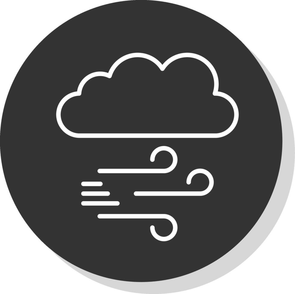 Windy Glyph Due Circle Icon Design vector