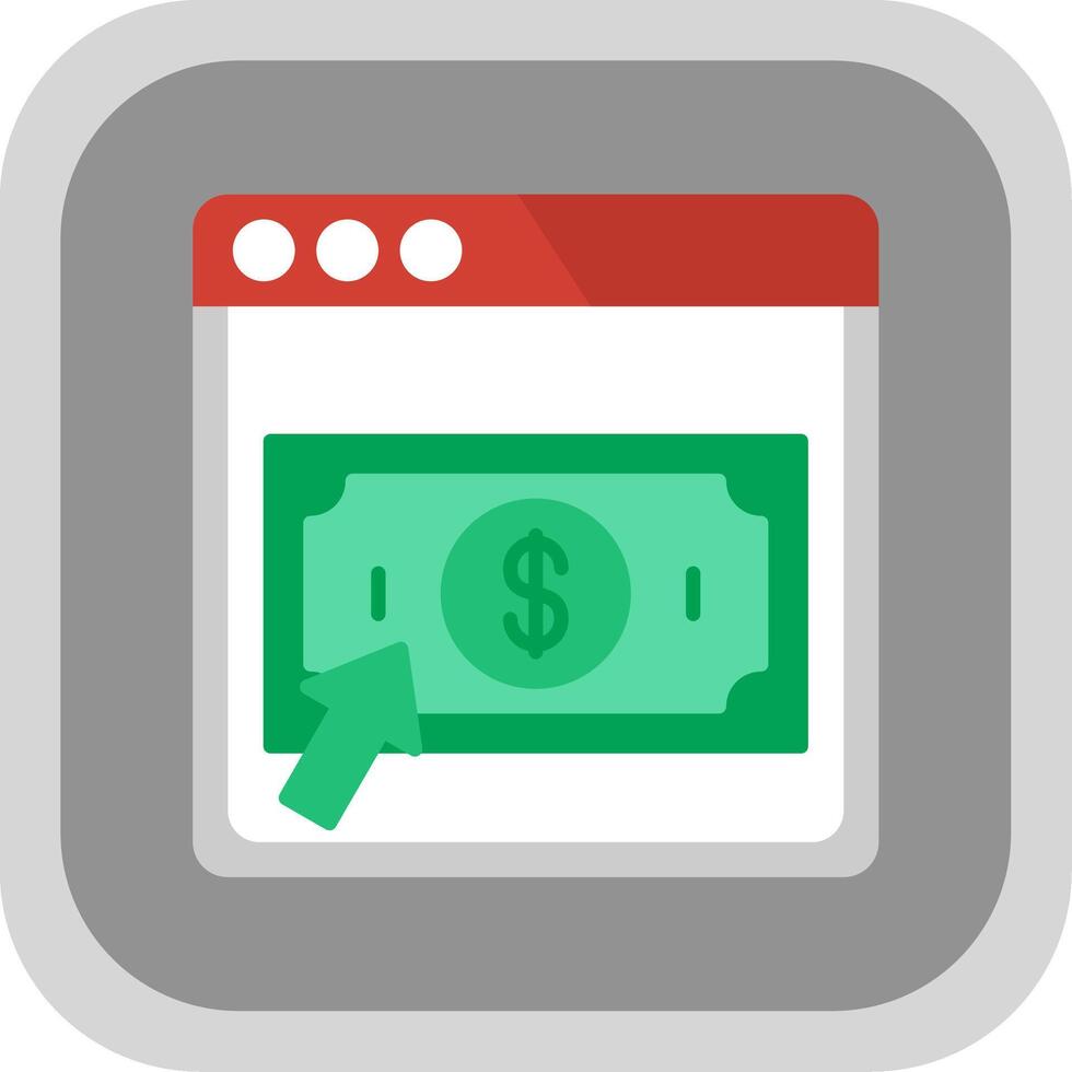 Pay Per click Flat round corner Icon Design vector