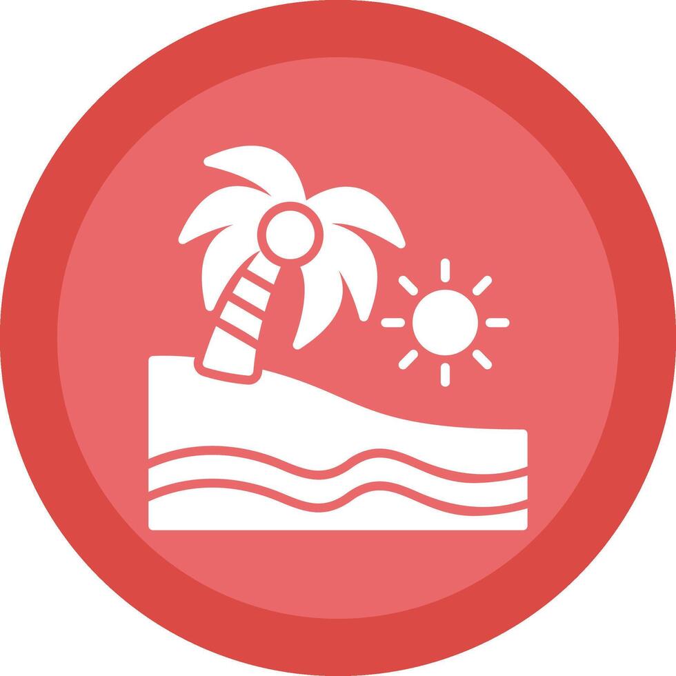 Beach Glyph Due Circle Icon Design vector