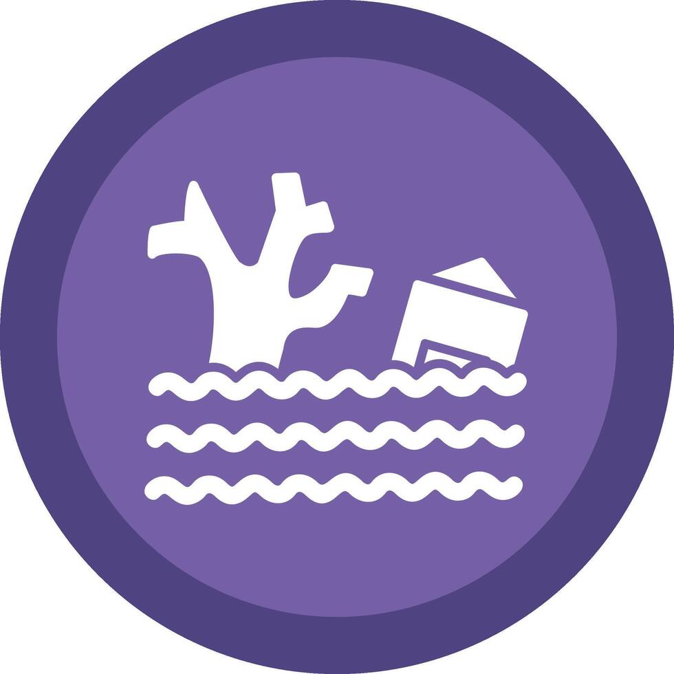 Flood Glyph Due Circle Icon Design vector