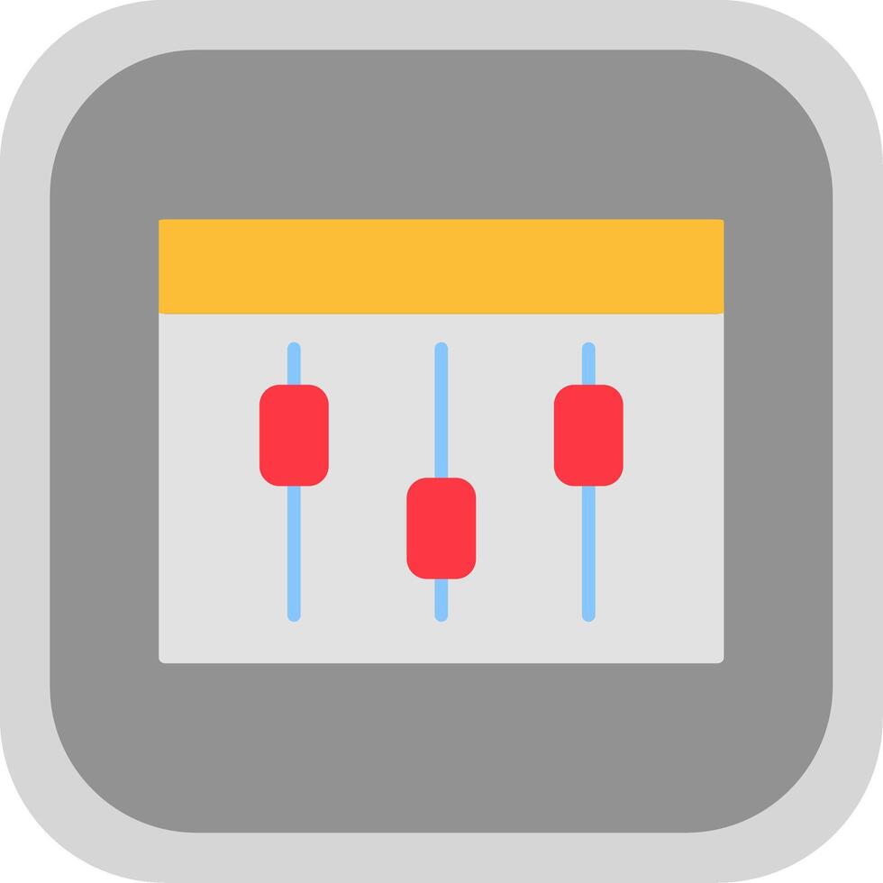 Compaign Tweaking Flat round corner Icon Design vector