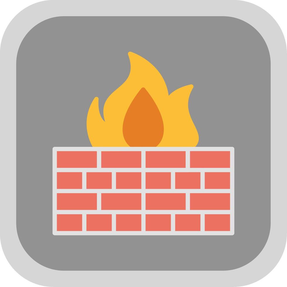 Firewall Flat round corner Icon Design vector