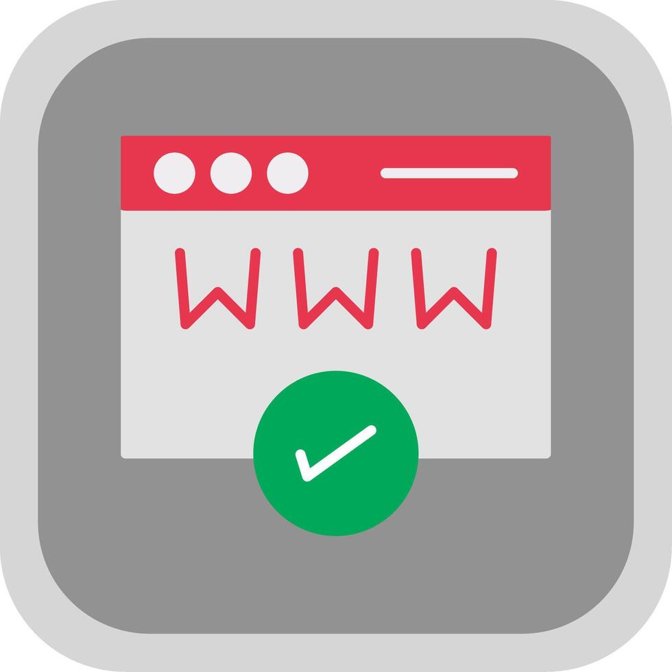 Domain Registration Flat round corner Icon Design vector