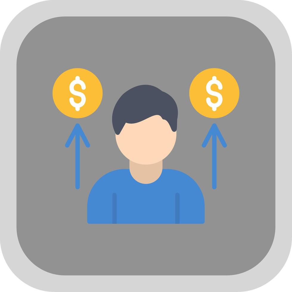 Business Man Flat round corner Icon Design vector
