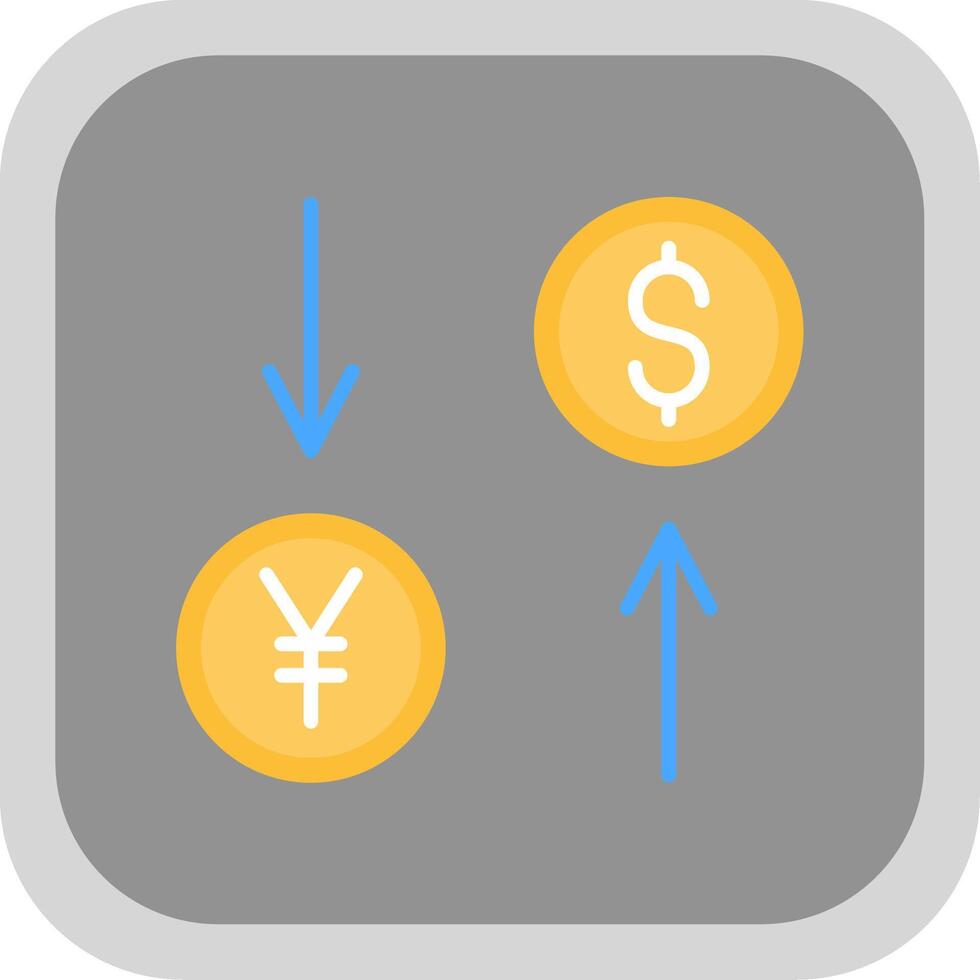 Exchange Rate Flat round corner Icon Design vector