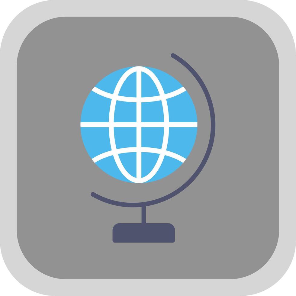Global World Flat round corner Icon Design vector