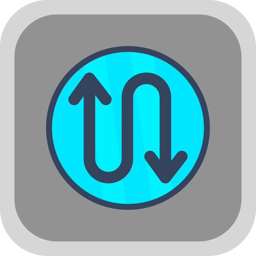 Zigzag Arrow Flat round corner Icon Design vector