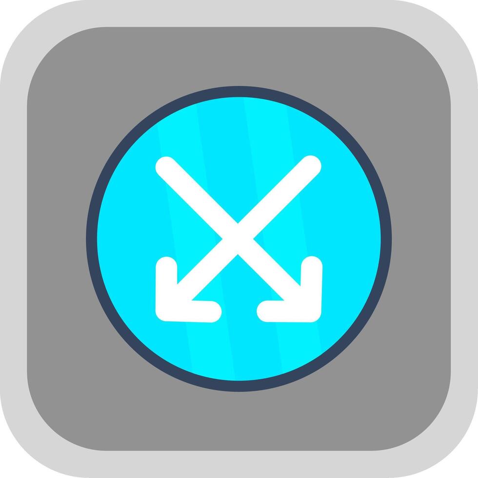 Intersect Flat round corner Icon Design vector
