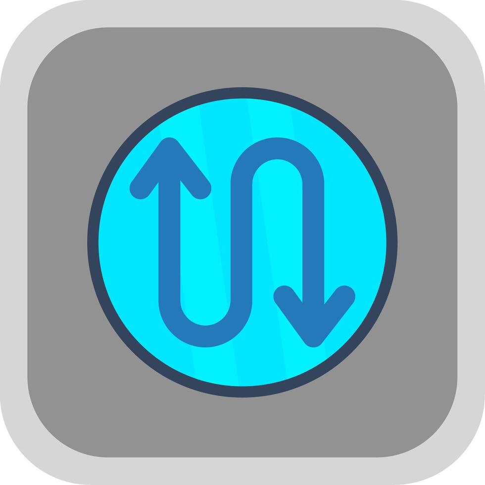 Zigzag Arrow Flat round corner Icon Design vector