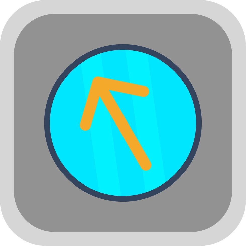 Upper Left Arrow Flat round corner Icon Design vector