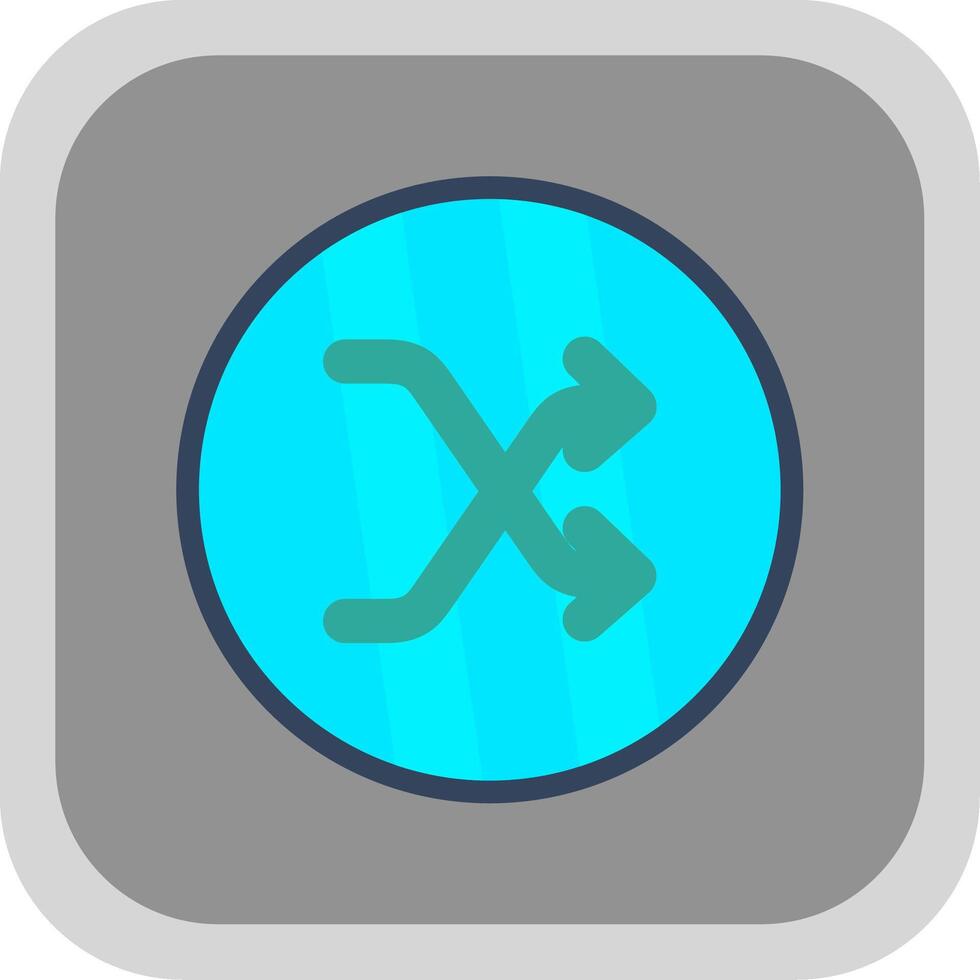 Shuffle Flat round corner Icon Design vector
