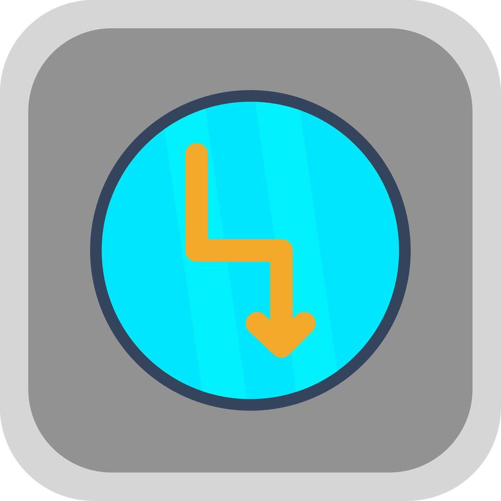 Zigzag Arrow Flat round corner Icon Design vector