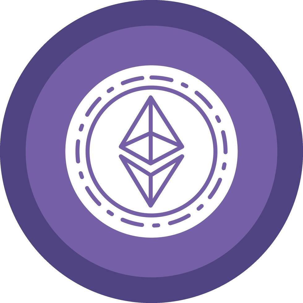 Ethereum Coin Glyph Due Circle Icon Design vector