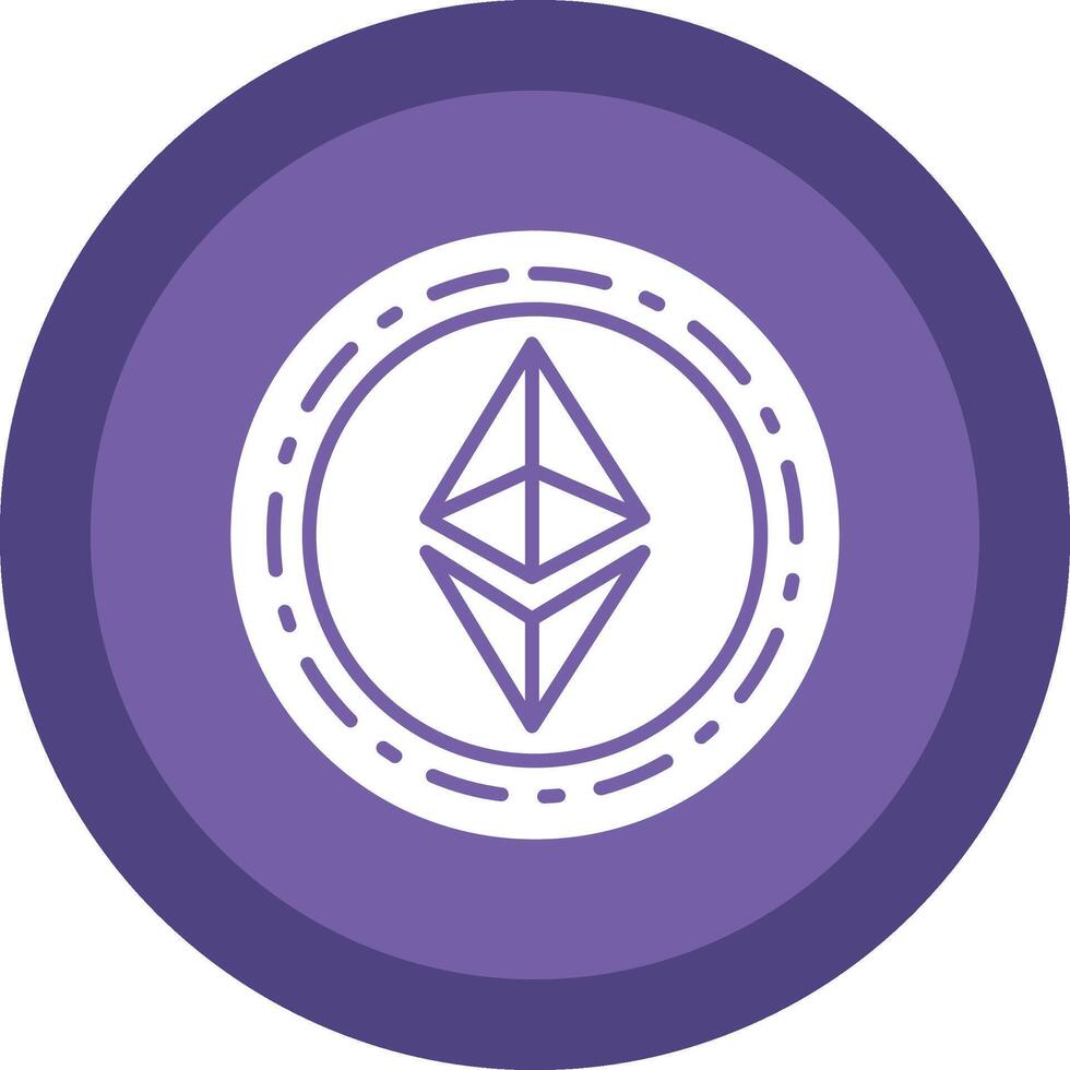 ethereum moneda glifo debido circulo icono diseño vector