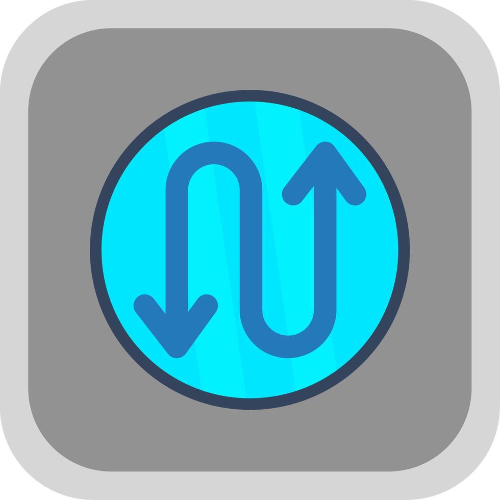 Zigzag Flat round corner Icon Design vector