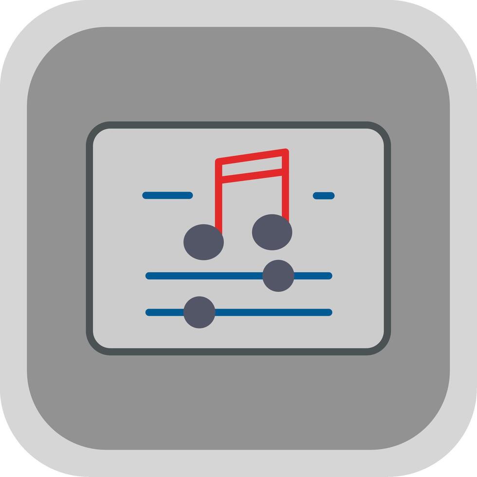 Music And Multimeda Flat round corner Icon Design vector