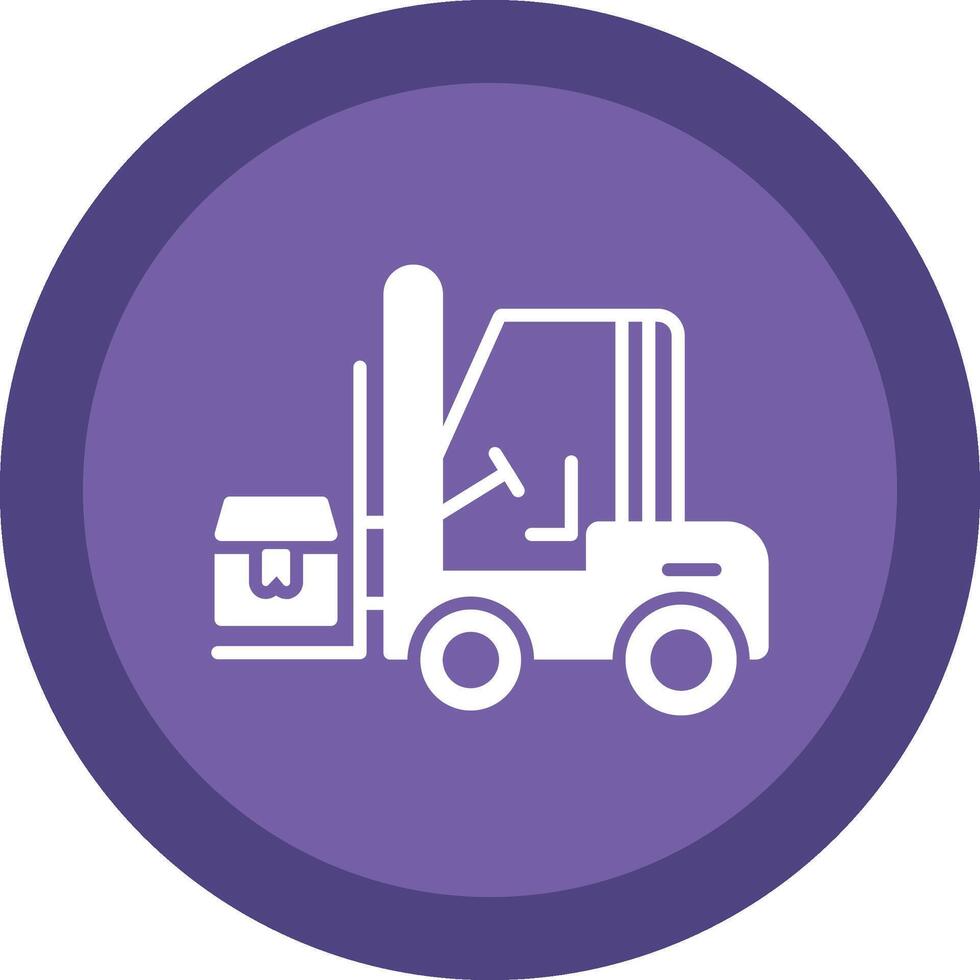 Forklift Glyph Due Circle Icon Design vector