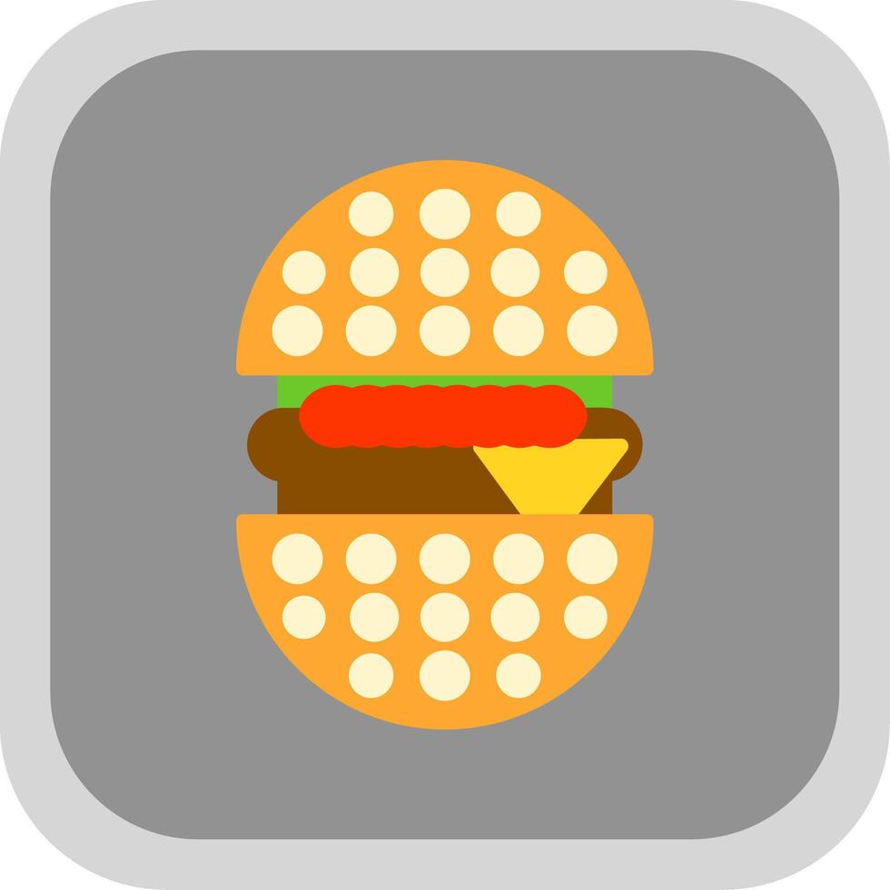 Burger Flat round corner Icon Design vector