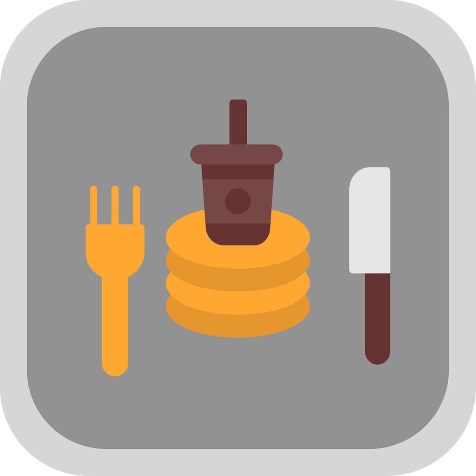 Tableware Flat round corner Icon Design vector