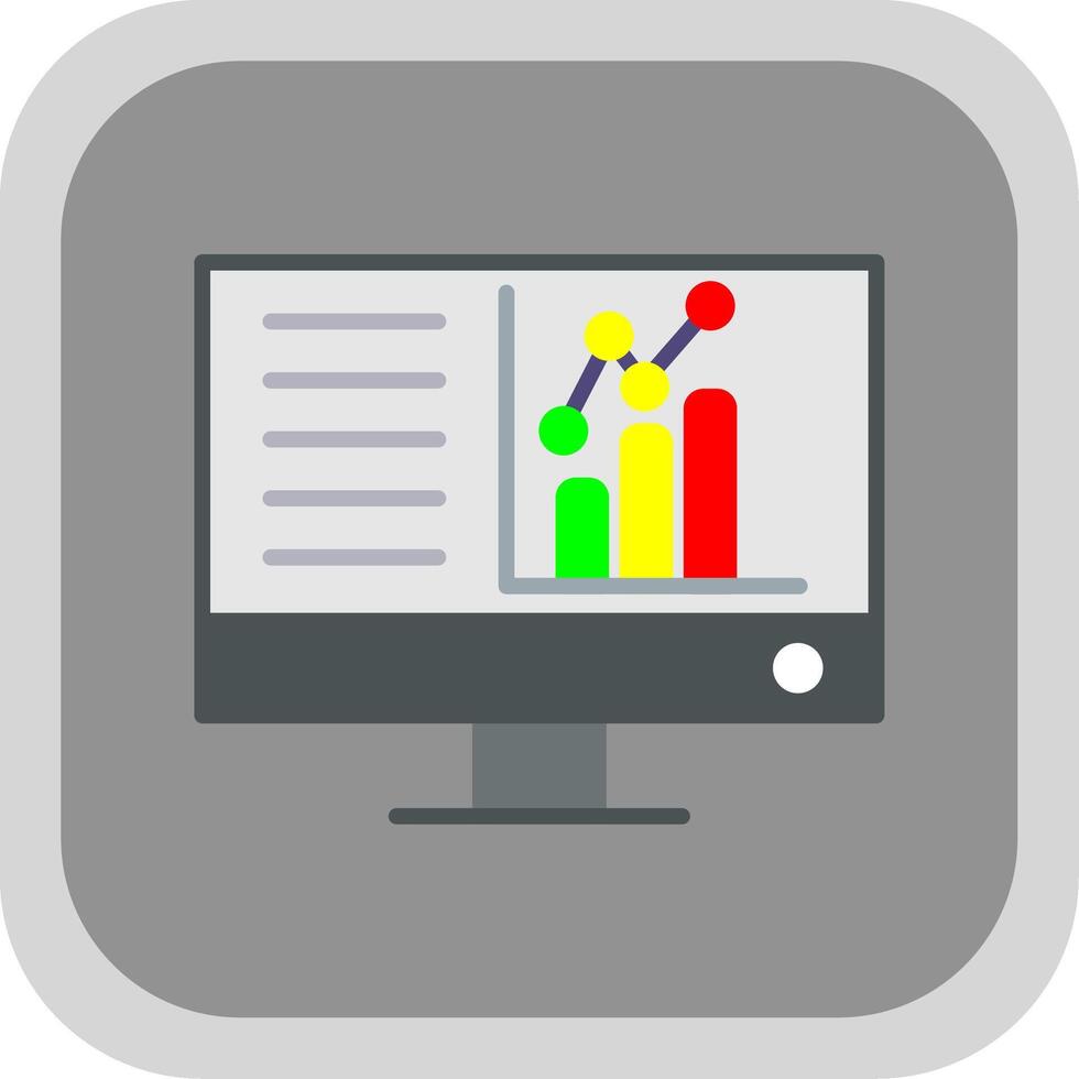 Dashboard Flat round corner Icon Design vector
