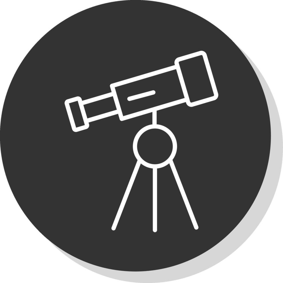 Telescope Glyph Due Circle Icon Design vector