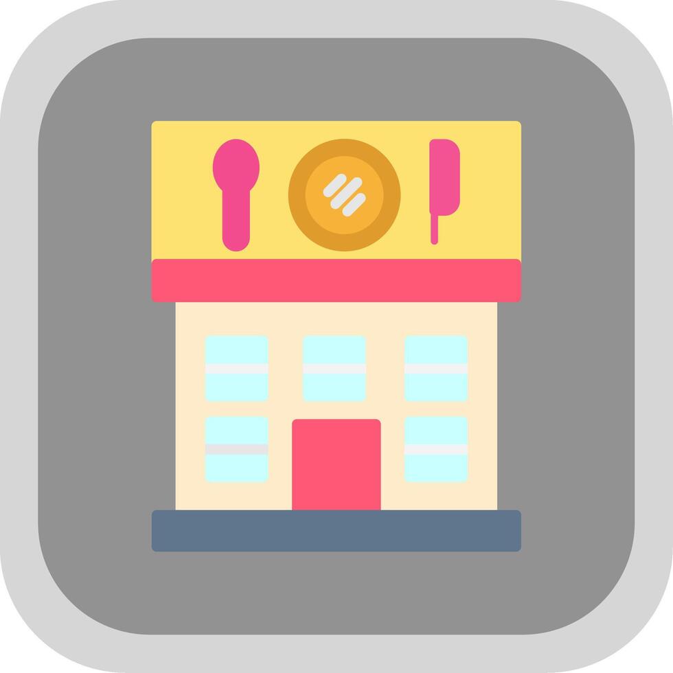 Restaurant Flat round corner Icon Design vector