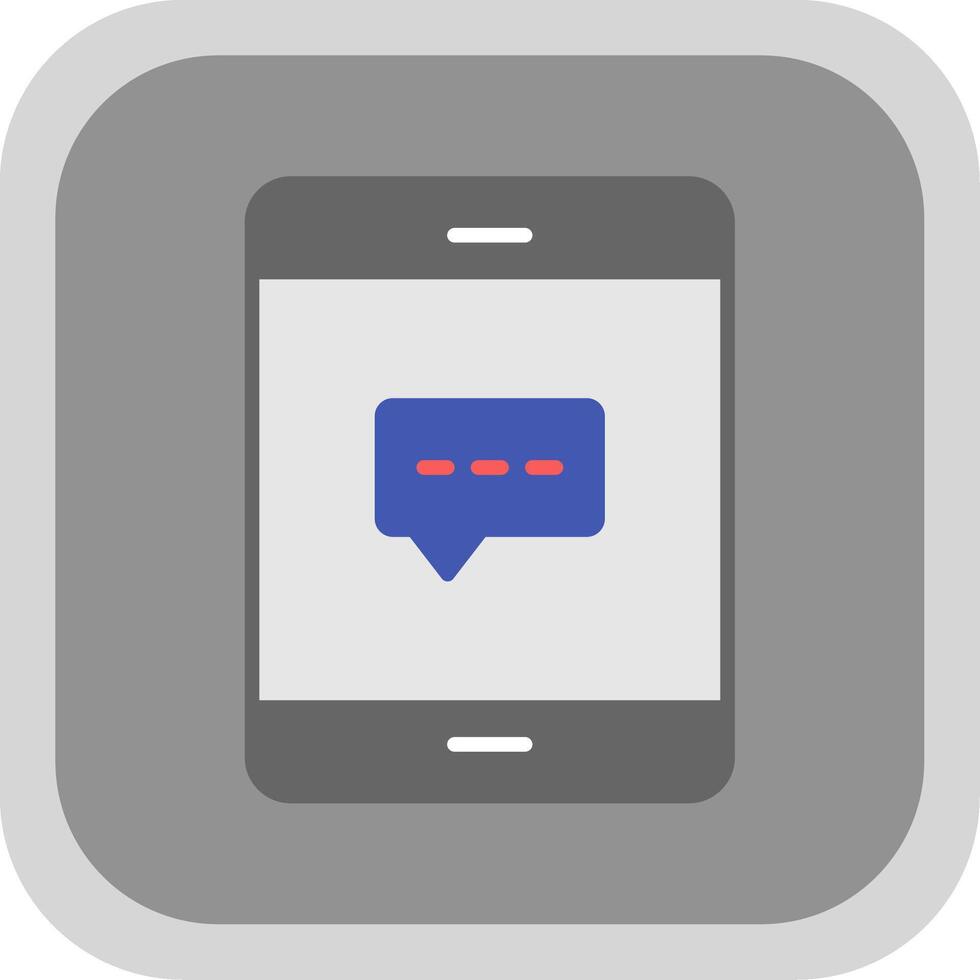 Live Chat Flat round corner Icon Design vector