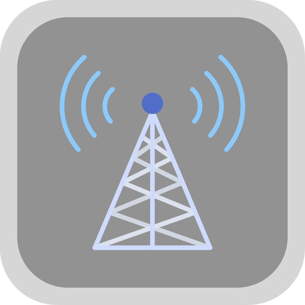 Radio Tower Flat round corner Icon Design vector