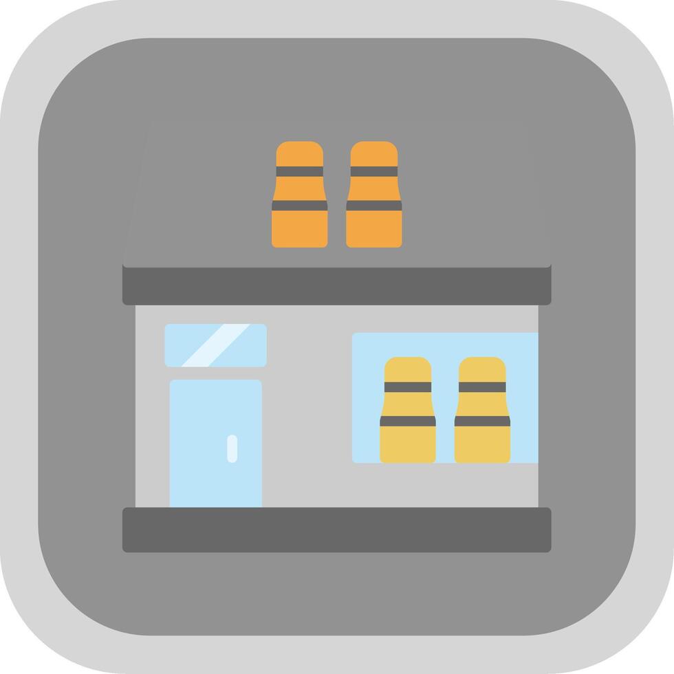 Off License Flat round corner Icon Design vector